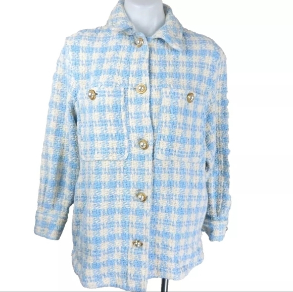 Zara Houndstooth Textured Shacket - Picture 2 of 4